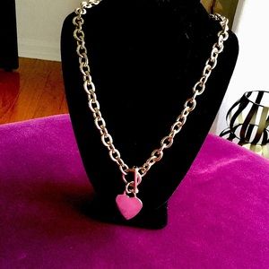 Silver Plated Heart Toggle Necklace